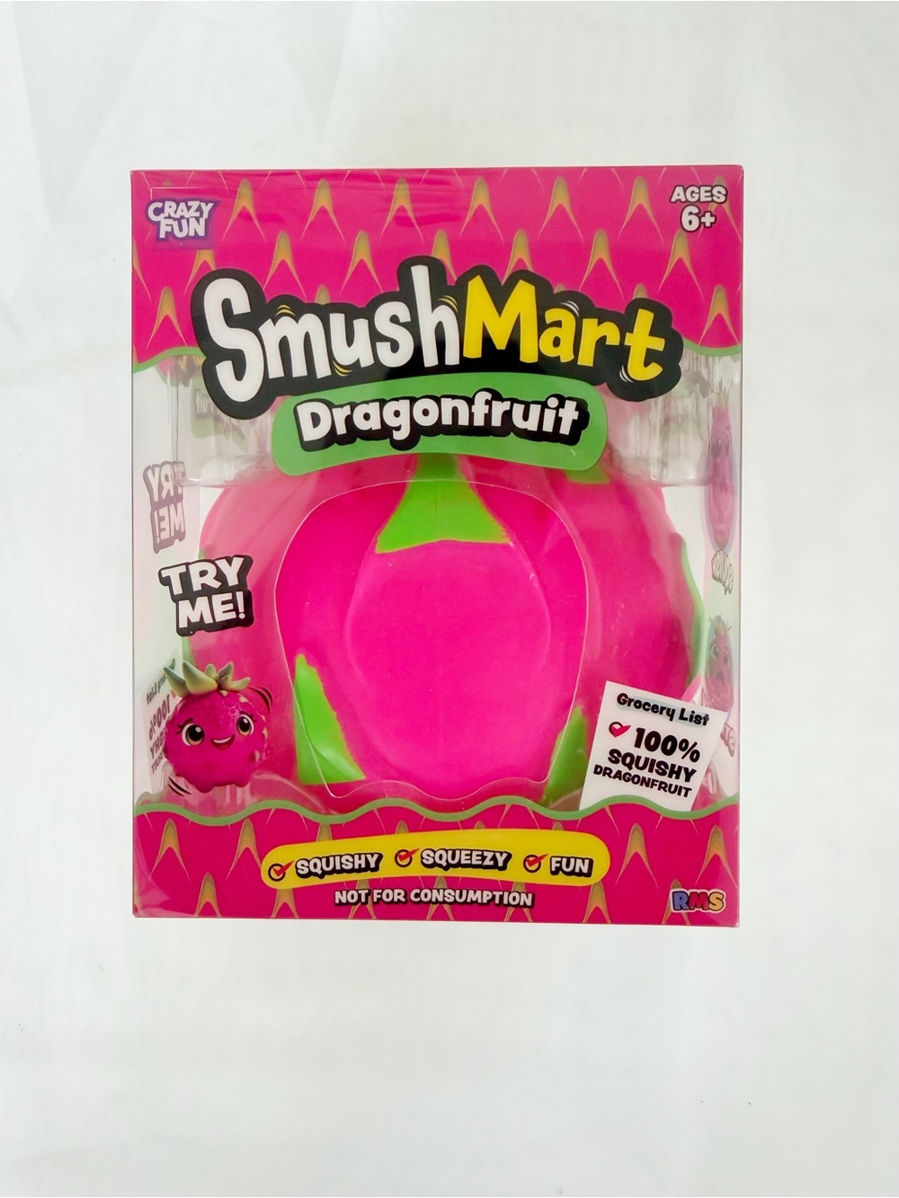 VIRAL SmushMart Dragonfruit Squishy Rare Pink Sensory Fidget Toy NEW